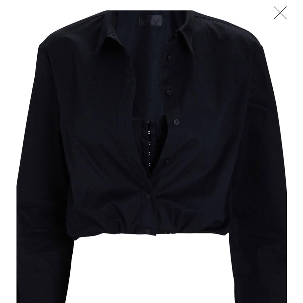 RTA Ludovica Cropped Poplin Bustier Shirt new